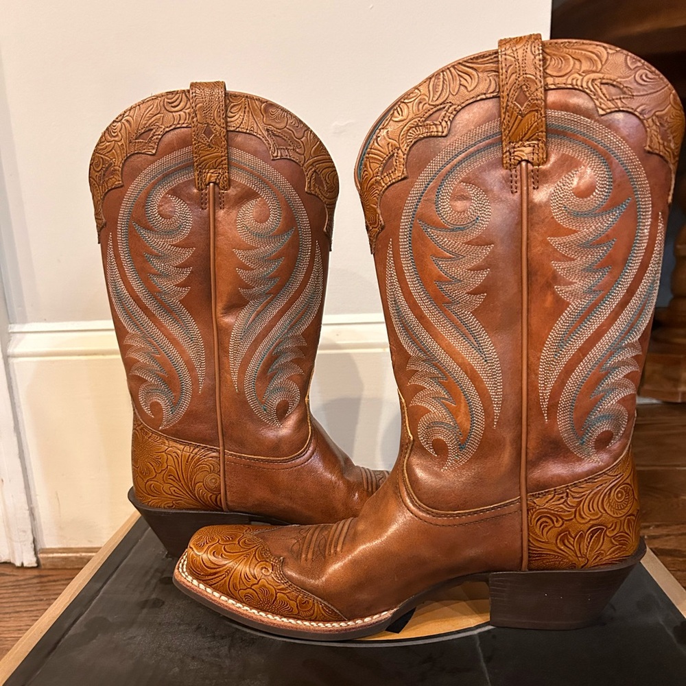 Ariat Brown and Gray Heeled Boots